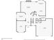 First floor blueprint reveals a study, dining room, open living space, kitchen, and attached two-car garage at 3270 River Summit Trl, Duluth, GA 30097