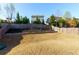 Lawn features tiered landscaping, well-kept lawn, and a wood fence in the backyard at 211 Orchard Trl, Canton, GA 30115