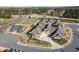 Aerial view of a residential community and surrounding landscape at 57 Cedarcrest Village Ln, Acworth, GA 30101