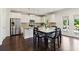 Bright eat-in kitchen with stainless steel appliances, granite countertops, and backyard access at 7130 Ansley Park Way, Cumming, GA 30028
