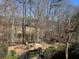 A secluded backyard features a wooded landscape and charming fire pit area at 3520 Millwater Xing, Dacula, GA 30019