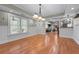 Bright basement dining area with hardwood floors and ample natural light at 3520 Millwater Xing, Dacula, GA 30019