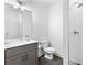 Bathroom featuring a gray vanity and a glass enclosed shower at 699 Pryor Sw St # 4, Atlanta, GA 30315
