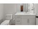 Stylish bathroom featuring a white vanity, chrome fixtures, and a clean, modern design with neutral finishes at 803 Courtenay Ne Dr, Atlanta, GA 30306