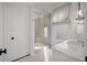 Beautiful bathroom with a glass shower, modern fixtures, and neutral tones at 803 Courtenay Ne Dr, Atlanta, GA 30306