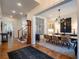 Elegant dining room with hardwood floors, stylish chandelier, and ample seating at 803 Courtenay Ne Dr, Atlanta, GA 30306