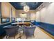 Sophisticated home office with blue wainscoting, custom lighting, and a large desk with multiple monitors at 803 Courtenay Ne Dr, Atlanta, GA 30306