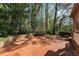 Spacious brick patio surrounded by greenery, perfect for outdoor entertaining at 3186 Sugarplum Ne Rd, Atlanta, GA 30345