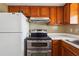 The kitchen is equipped with an oven and range at 404 Willow Way, Villa Rica, GA 30180