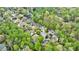 Picturesque aerial of a quiet neighborhood surrounded by lush, mature trees and well-kept lawns at 460 Laurel Chase Ct, Atlanta, GA 30327