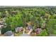 Aerial view of a neighborhood with beautiful homes, well-manicured lawns and mature trees at 740 Trillium Ln, Lilburn, GA 30047