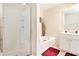 Bathroom featuring separate shower and tub, vanity and well-lit mirror at 780 Nehemiah Sw Ln # 37, Atlanta, GA 30331