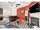 Comfortable living room features a fireplace, dark leather seating, and contemporary decor at 780 Nehemiah Sw Ln # 37, Atlanta, GA 30331
