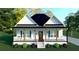 Charming new construction with black roof and white exterior, featuring a welcoming front porch at 500 West Avenue, Bowdon, GA 30108