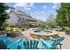 Spacious backyard with a pool, fire pit, and patio, ideal for outdoor entertaining and relaxation at 968 Woodtrace Ln, Auburn, GA 30011