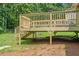 Close up view of the backyard deck showing the deck's structure and supports at 10 Powder Dr, Dallas, GA 30157