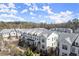 Stunning aerial view of townhome community, showcasing the architecture and layout at 209 Phillips Ln, Alpharetta, GA 30009