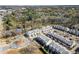 Overhead view of a townhome community near lush green spaces and roadways at 209 Phillips Ln, Alpharetta, GA 30009