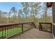 Wooden back deck with railing overlooks green lawn and trees, perfect for outdoor living and enjoyment at 4040 Grandview Manor Dr, Cumming, GA 30028