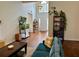 Bright living room boasts hardwood floors, soaring ceilings, and a flood of natural light at 2814 Michelle Lee Dr, Dacula, GA 30019
