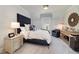 Comfortable bedroom with plush headboard, dresser, and a view to the outside at 211 Meritage Dr, Alpharetta, GA 30022