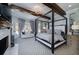 This primary bedroom features a fireplace, sitting area, and a stylish four-poster bed with wood beam ceilings at 211 Meritage Dr, Alpharetta, GA 30022
