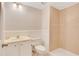 Well-lit bathroom featuring a tiled shower and a white single sink vanity at 2320 Starr Lake Nw Dr, Acworth, GA 30101