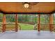 Beautifully designed porch offering a relaxing view of the lush backyard with a inviting fire pit at 3356 Thornewood Dr, Atlanta, GA 30340