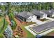 Aerial view of a well maintained backyard with professional landscaping in quiet neighborhood at 7 Hickory Branch, Hiram, GA 30141