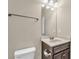 This bathroom includes a single sink vanity and a mirrored wall at 80 Lanier Rdg, Acworth, GA 30101