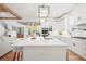 New kitchen with marble counters, white cabinets, stainless appliances, and pendant lighting at 3078 Turning Creek Trl, Dacula, GA 30019