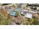 Overhead shot showing the tennis courts, pool, and other neighborhood amenities at 450 Birkdale Dr, Fayetteville, GA 30215