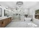Modern bathroom with double vanities, soaking tub, and large walk-in shower at 450 Birkdale Dr, Fayetteville, GA 30215