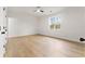 Bright bedroom featuring a ceiling fan, hardwood floors and natural light at 450 Birkdale Dr, Fayetteville, GA 30215