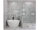 Spa-like bathroom featuring a soaking tub and a walk-in shower with seat at 450 Birkdale Dr, Fayetteville, GA 30215