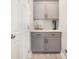 Chic bar area showcasing sleek gray cabinets and modern beverage accessories at 2240 Arnold Mill Nw Rd, Lawrenceville, GA 30044