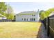 Spacious backyard with a well-maintained lawn and a tall wooden fence for added privacy at 3903 Cain Mill Dr, Lithonia, GA 30038
