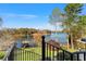 Scenic lake view from the property features lush landscaping and private dock at 6316 Woodlake Dr, Buford, GA 30518