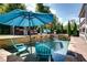 Inviting pool area with a lounge and umbrella offering a relaxing outdoor experience at 319 Riverton Way, Woodstock, GA 30188