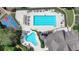 An aerial view of the community pool, basketball court, and gathering spaces for community members at 2510 Bent Creek Way, Cumming, GA 30041