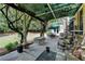 Spacious outdoor patio with comfortable seating, a fireplace, and views of the manicured backyard at 2510 Bent Creek Way, Cumming, GA 30041