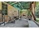 Covered patio with fireplace, outdoor seating, and manicured backyard at 2510 Bent Creek Way, Cumming, GA 30041
