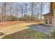 Landscaped backyard featuring a concrete patio and a lush green lawn at 5808 Deer Crossing Dr, Sugar Hill, GA 30518