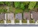 An aerial view showcases the neighborhood homes with mature trees and well-manicured lawns at 4015 Brookhollow Dr, Douglasville, GA 30135