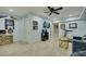 Multi-purpose basement space with a home gym area, entertainment setup, and recessed lighting at 2674 Hosanna Dr, Powder Springs, GA 30127