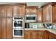 Gourmet kitchen showcasing custom cabinetry, granite countertops, and high-end stainless steel appliances at 2674 Hosanna Dr, Powder Springs, GA 30127
