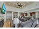 Open living space with fireplace, comfortable seating, and views into the kitchen and entry way at 2674 Hosanna Dr, Powder Springs, GA 30127