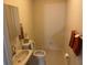 Functional half bathroom featuring a vanity and fixtures at 302 Chattahoochee Way, Woodstock, GA 30188