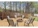 Backyard fire pit area surrounded by chairs, pea gravel, and a privacy fence at 104 Puckett Creek Dr, Canton, GA 30114