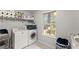 Bright laundry room featuring a large window and plenty of storage space and appliances at 104 Puckett Creek Dr, Canton, GA 30114